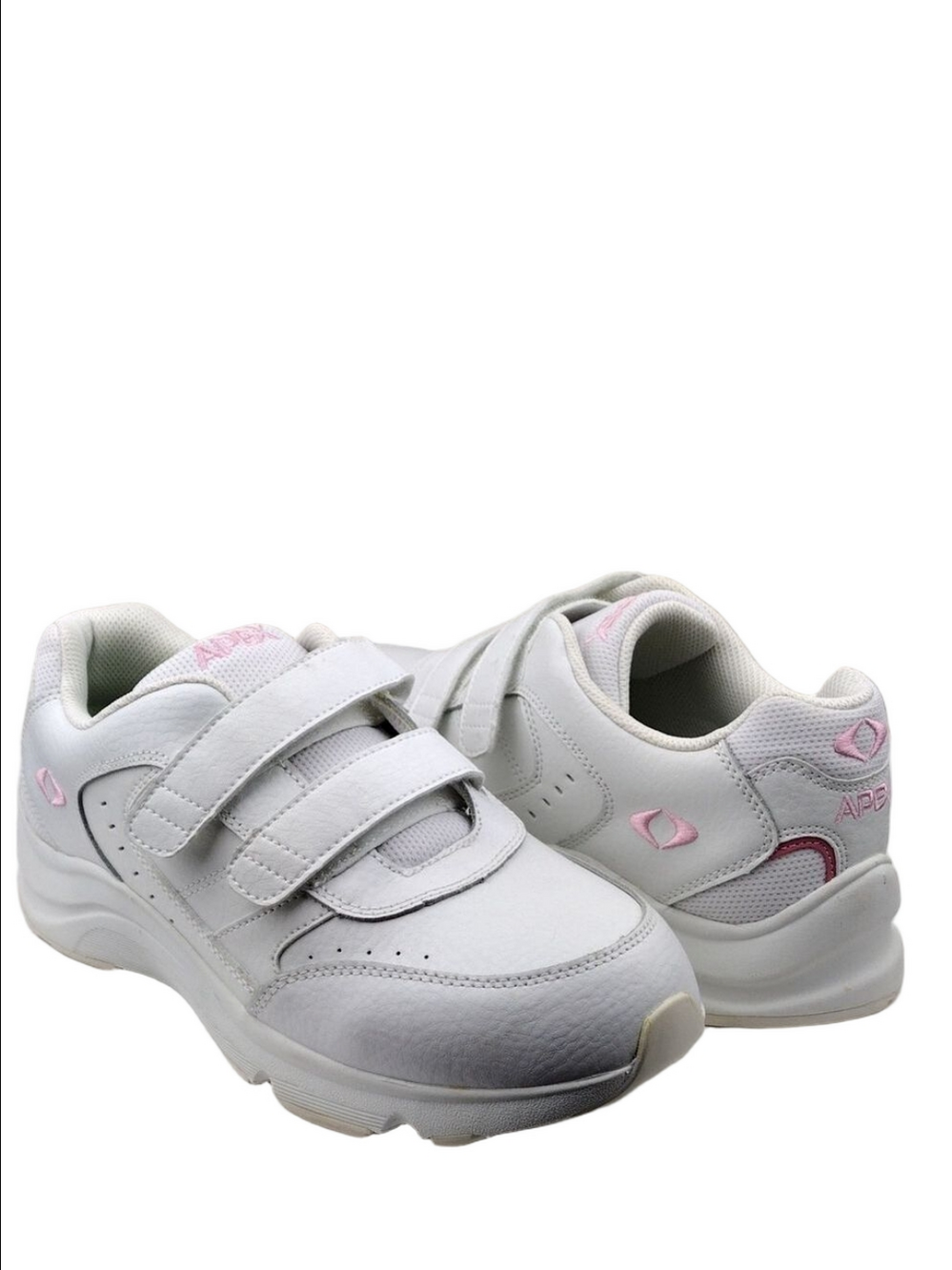Apex V952 White Soft Napa Leather Two Hook Loop Strap Upper Pods Sole Sneaker